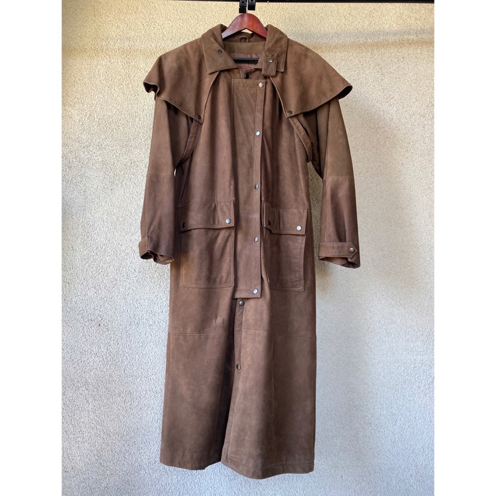 Vintage Mens Adventure Bound Leather Duster Jacket